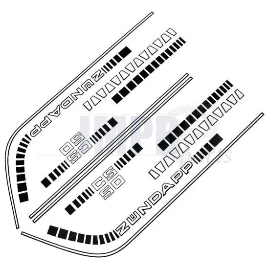 Stickerset Complete Zundapp CS50 448-010 Black/White