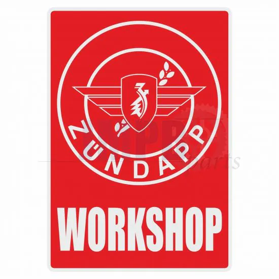 Workshop Sticker Zundapp Red English