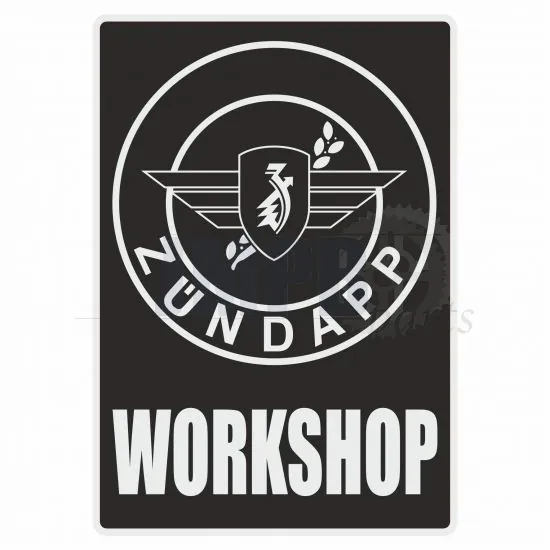 Workshop Sticker Zundapp Black English