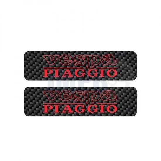 Tank stickers Vespa Piaggio Carbon/Red