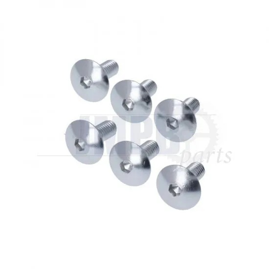 Bolts set M6X15 Aluminium Silver - 6 Pieces