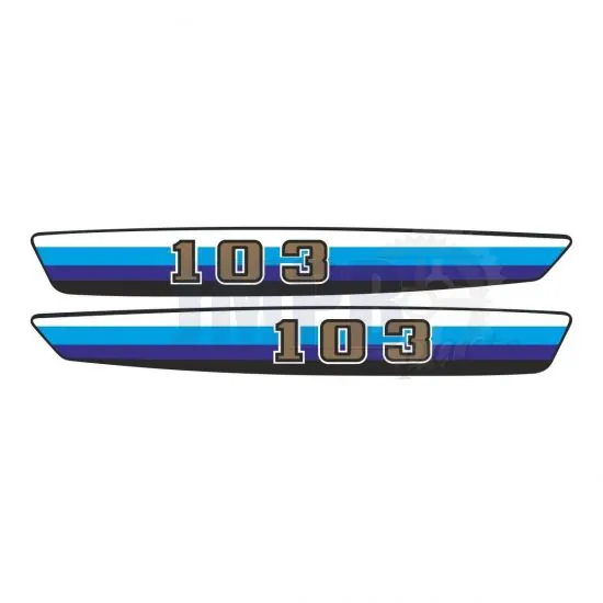Tank stickers Peugeot 103 White/Blue/Black