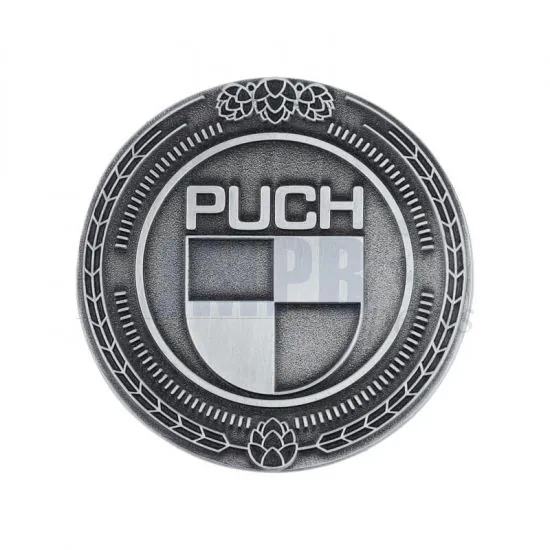 Emblem Sticker Puch Logo Metal Silver 47MM
