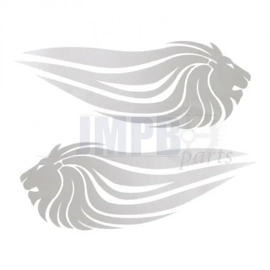 Stickerset Lions head Silver 154X292MM
