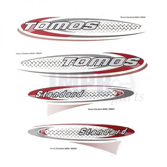 Stickerset Tomos Standard Red/Black/Silver