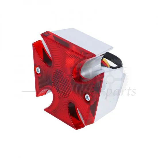 Taillight Maltese Cross Small Chrome
