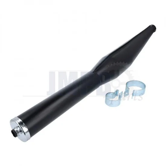 Exhaust Silencer Universal Cross Black 28MM 