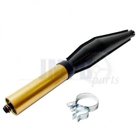 Exhaust Silencer Cross Black Gold 32MM Uni.