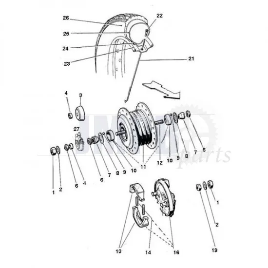 Front wheel Puch Maxi
